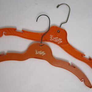 Orange Vintage Plastic Clothes Hangers Opaque Palm Beach